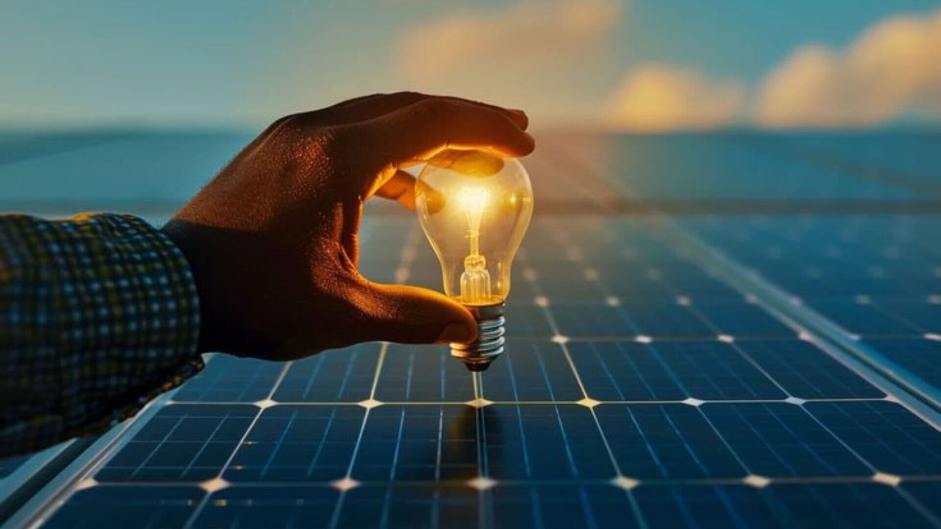 Técnico realizando mantenimiento solar